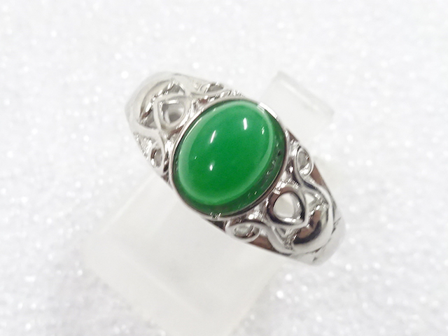 JAPANESE KIMONO / ANTIQUE COLORED STONE RING (SIZE 18)